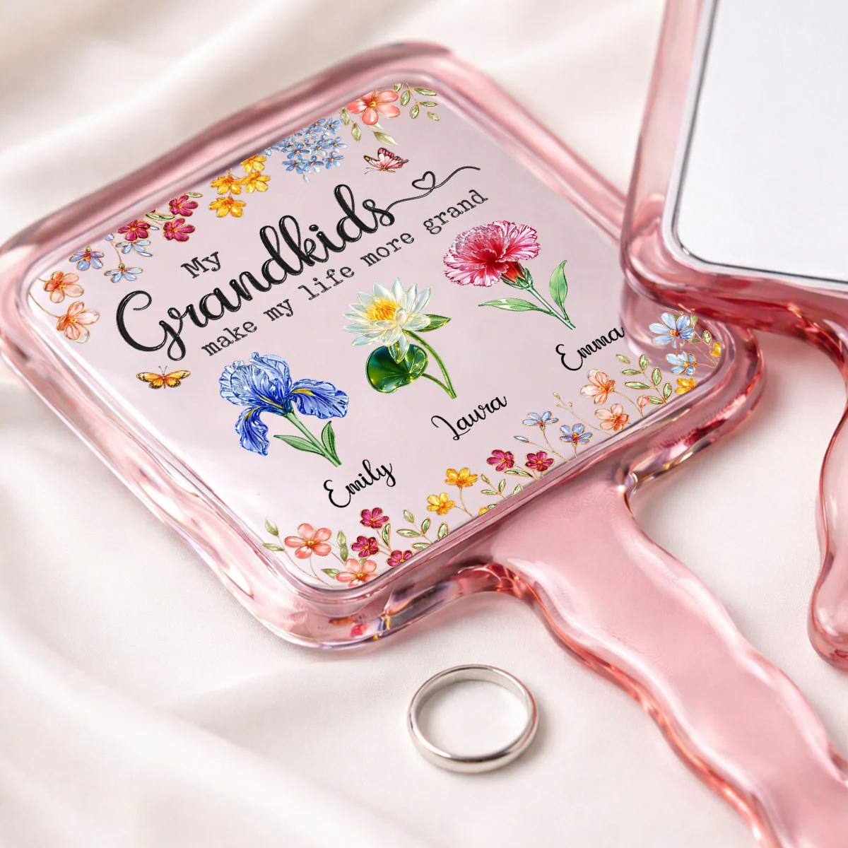 Make Life More Grand With Lovely Kids - Personalized Custom Handheld Mirror - Image 2
