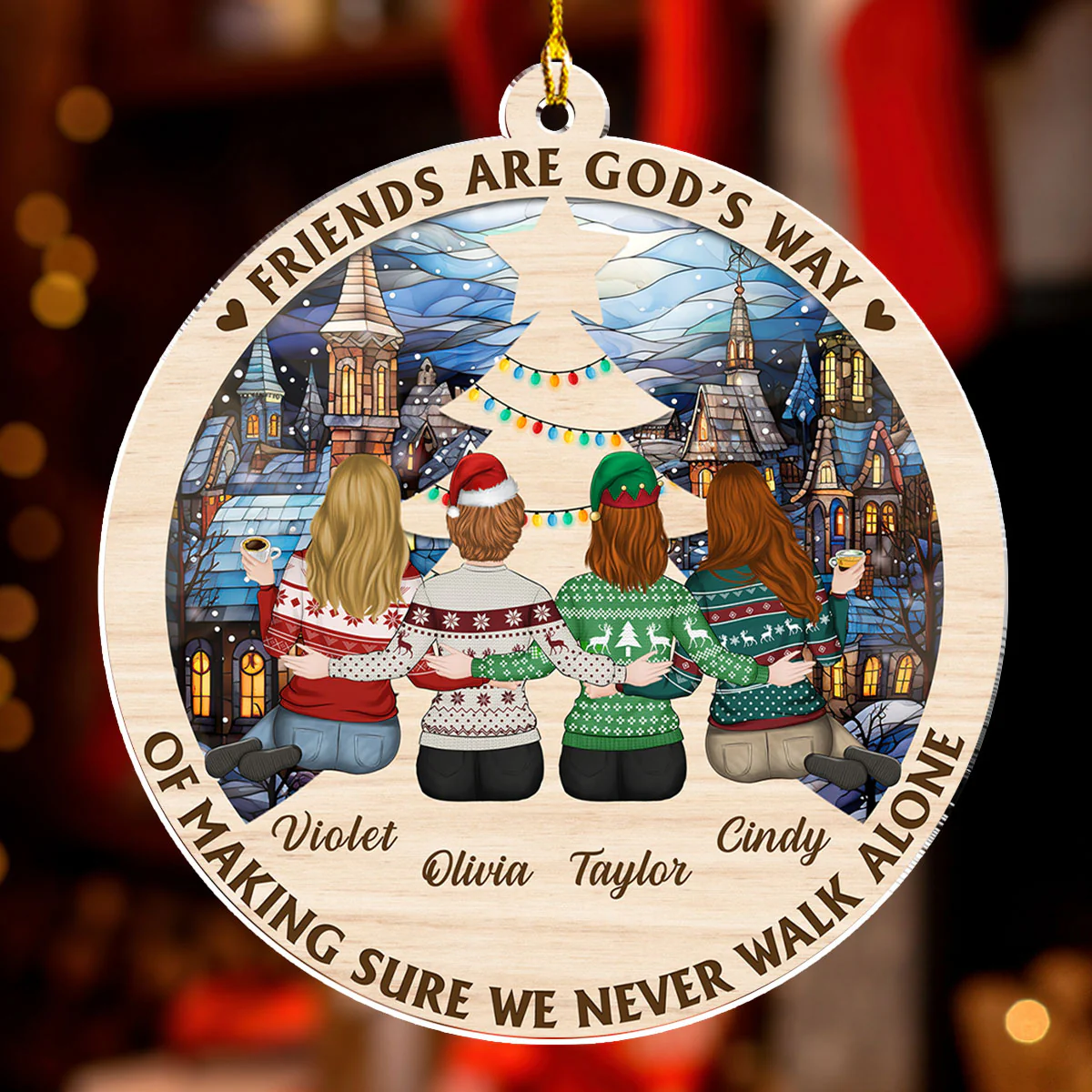 Make Sure We Are Friends Forever - Personalized Custom Acrylic Ornament - Image 3