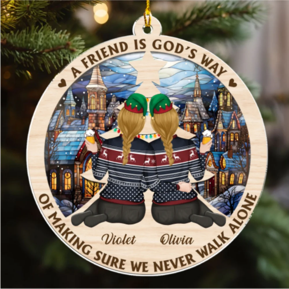 Make Sure We Are Friends Forever - Personalized Custom Acrylic Ornament - Image 4
