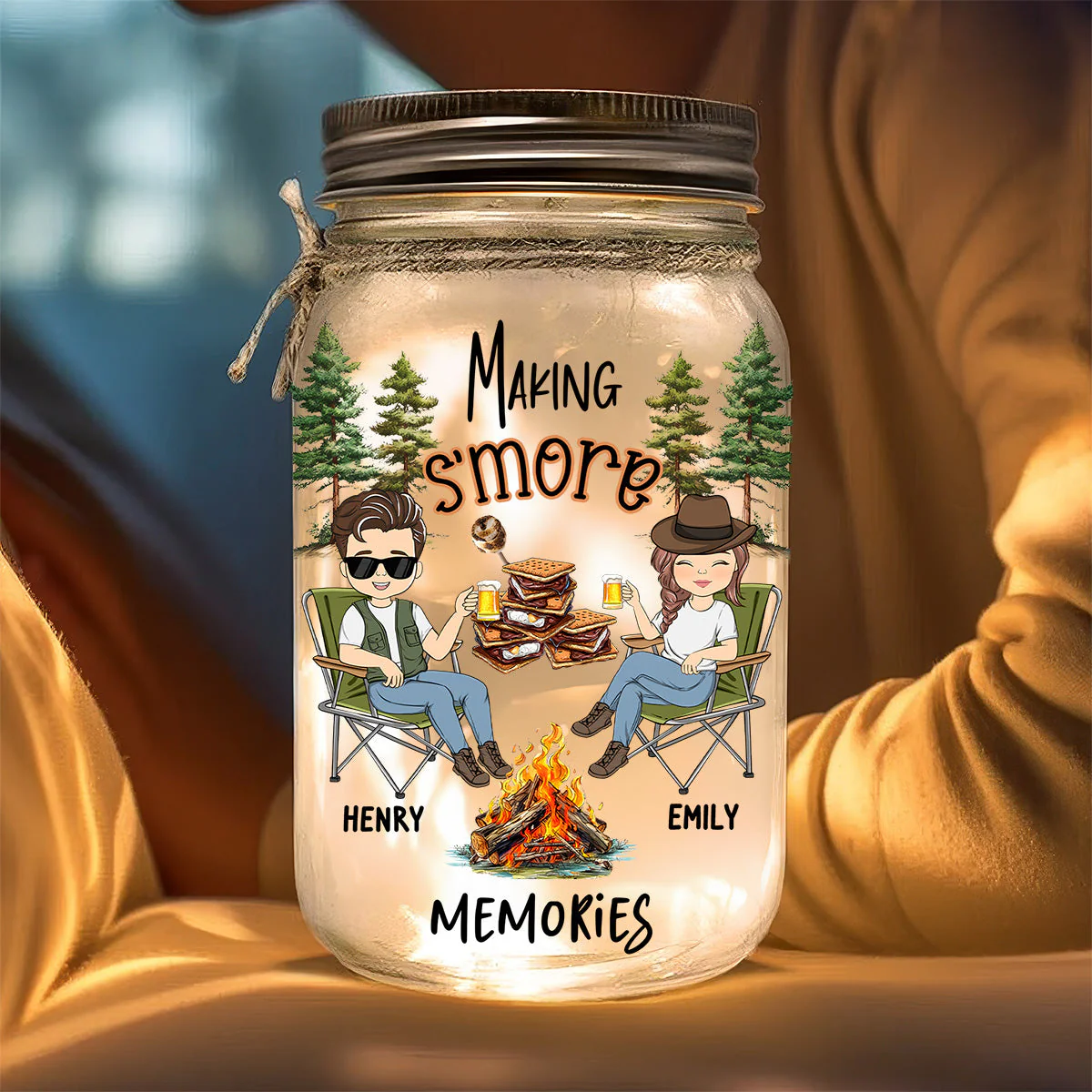 Making Smore Memories - Personalized Custom Mason Jar Light - Image 2