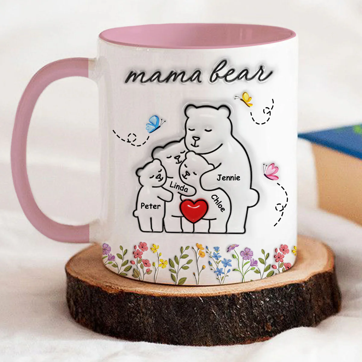 Mama Bear New Style - Personalized Custom 3D Inflated Effect Accent Mug - Image 5