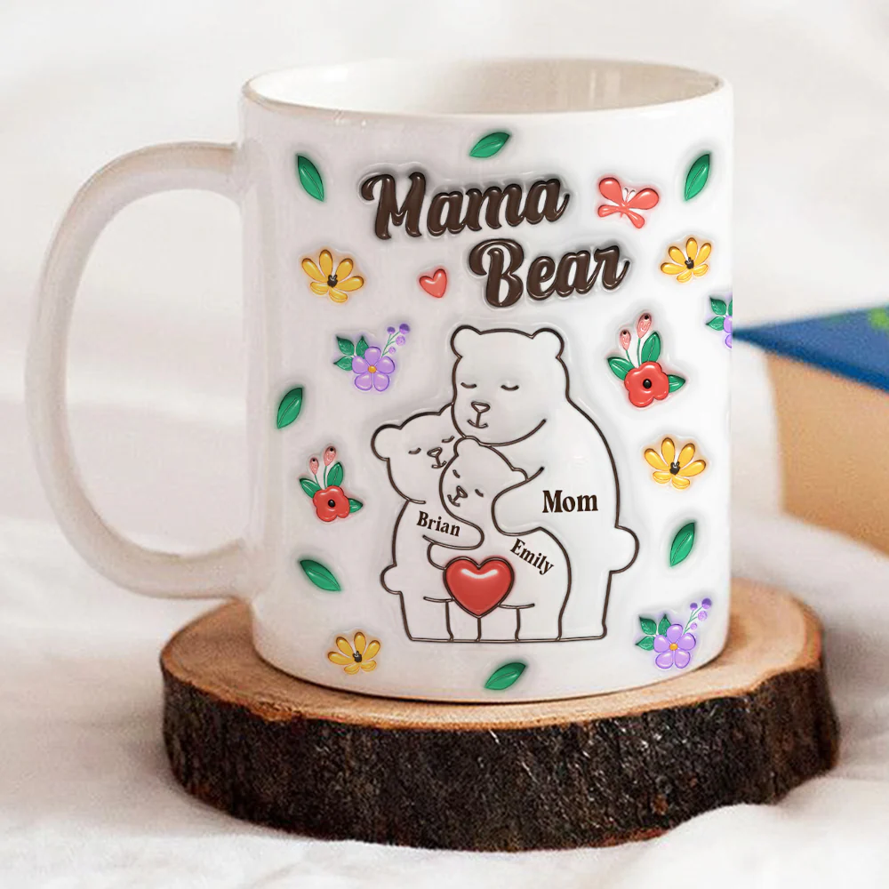 Mama Bear - Personalized Custom 3D Inflated Effect Mug - Image 2