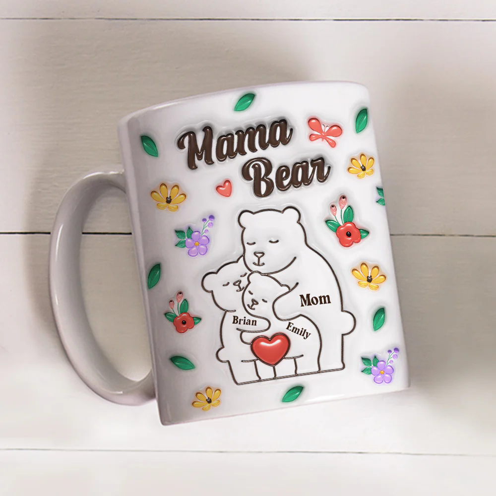 Mama Bear - Personalized Custom 3D Inflated Effect Mug - Image 5