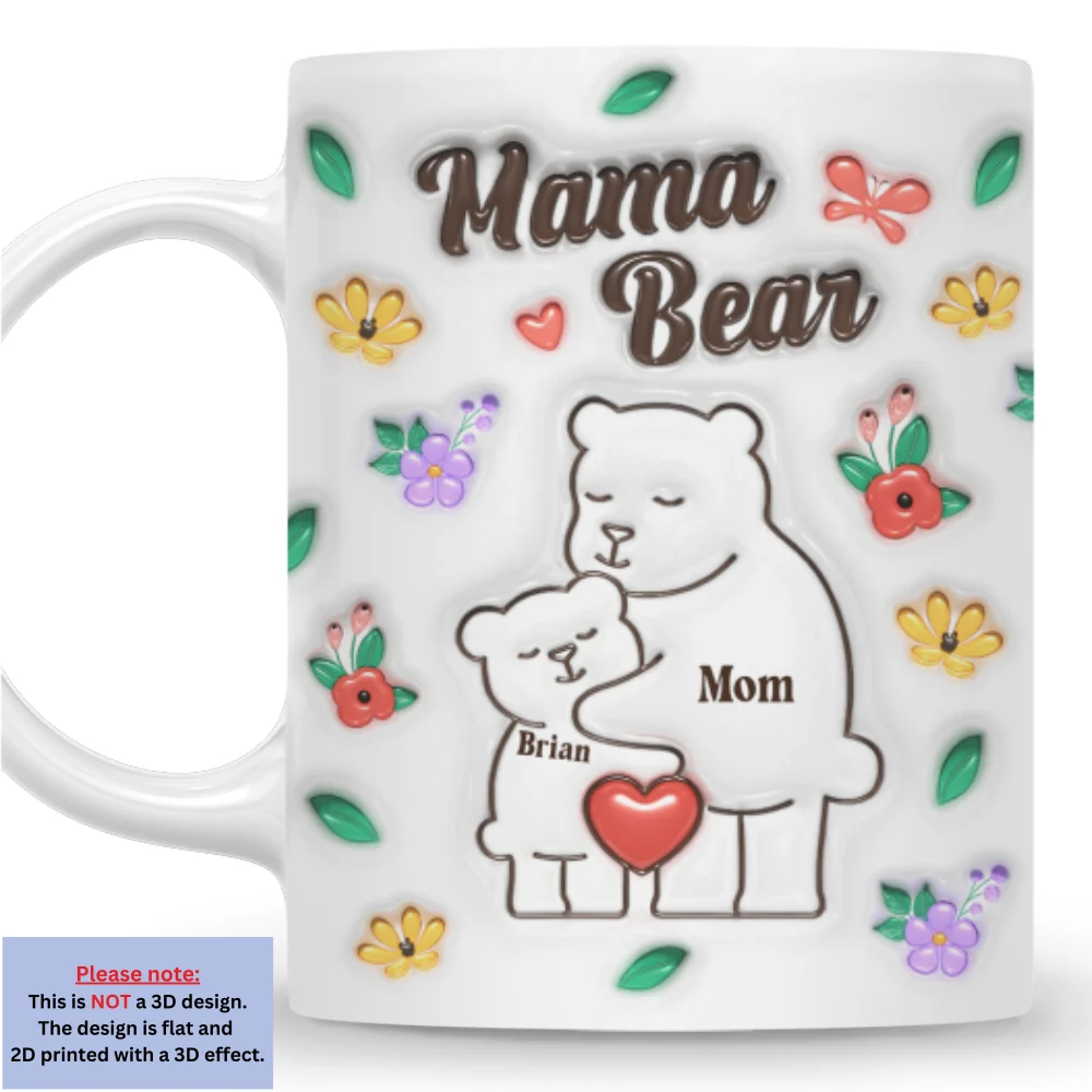 Mama Bear - Personalized Custom 3D Inflated Effect Mug - Image 8