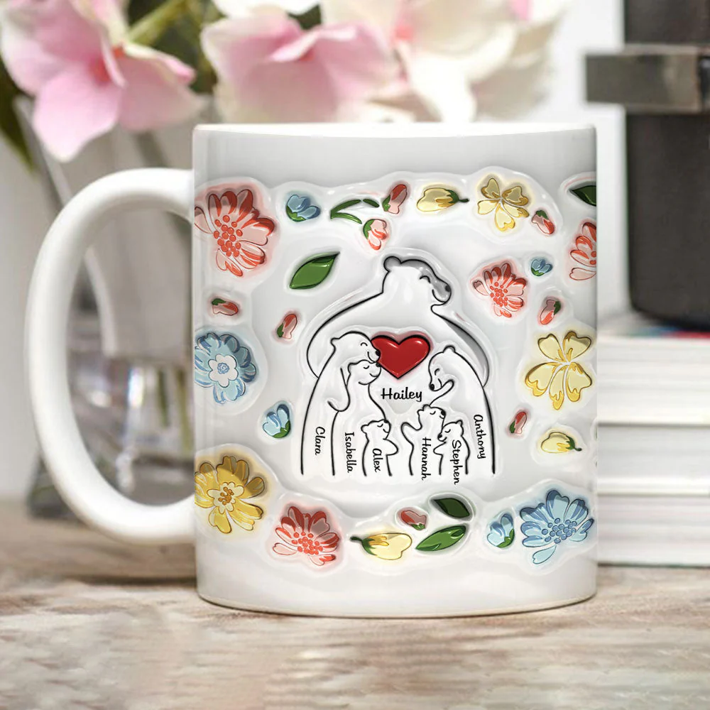 Mama Bear - Personalized Custom 3D Inflated Effect Mug - Image 3