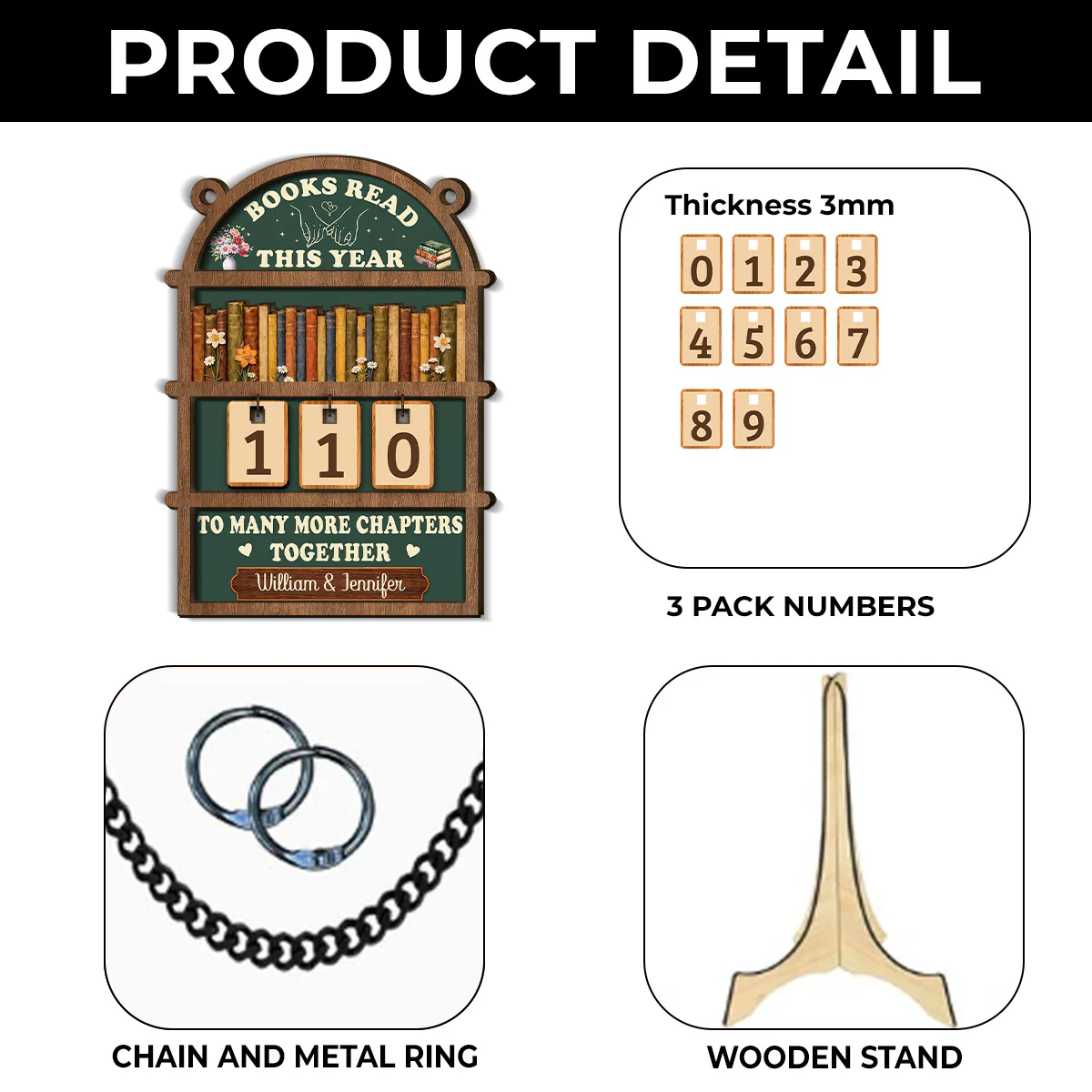 Many More Chapters Together - Personalized Custom Tracker Sign - Image 4