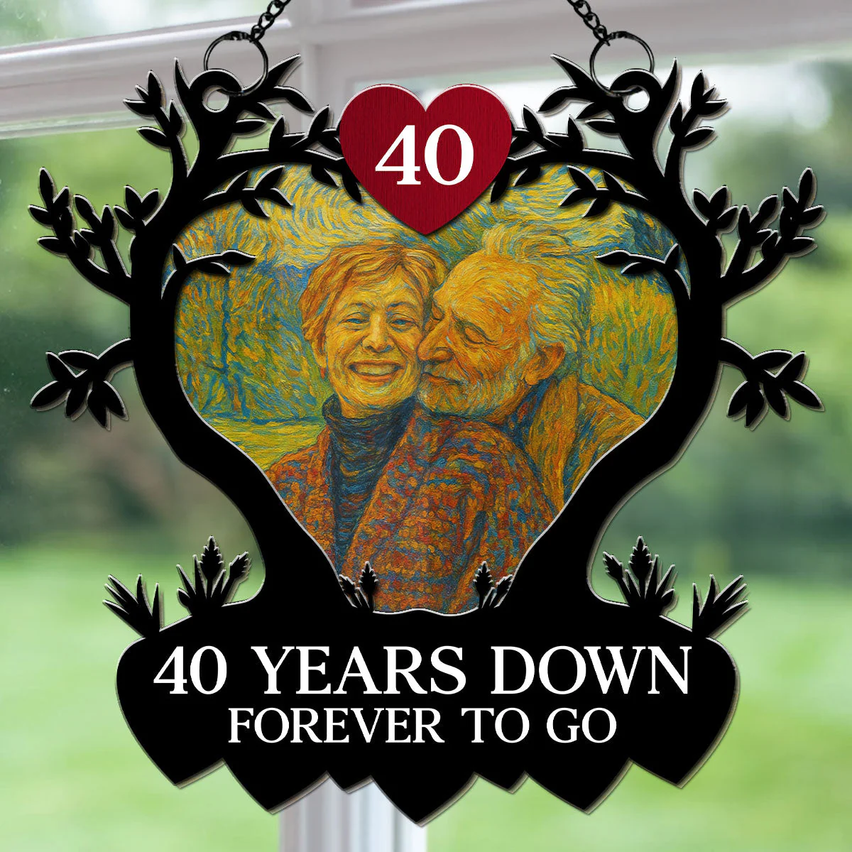 Many Years Down Endless Love - Personalized Custom Suncatcher