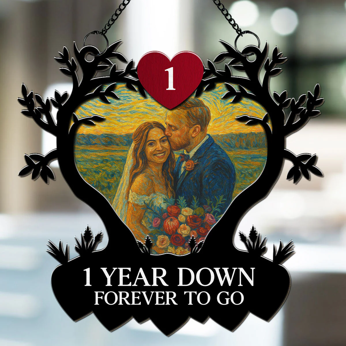 Many Years Down Endless Love - Personalized Custom Suncatcher - Image 2