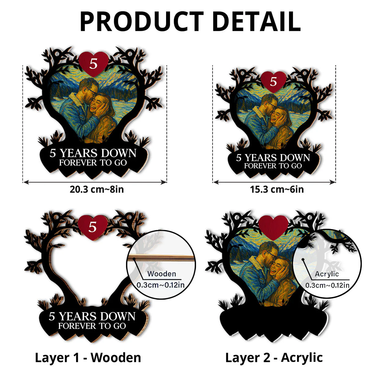 Many Years Down Endless Love - Personalized Custom Suncatcher - Image 5