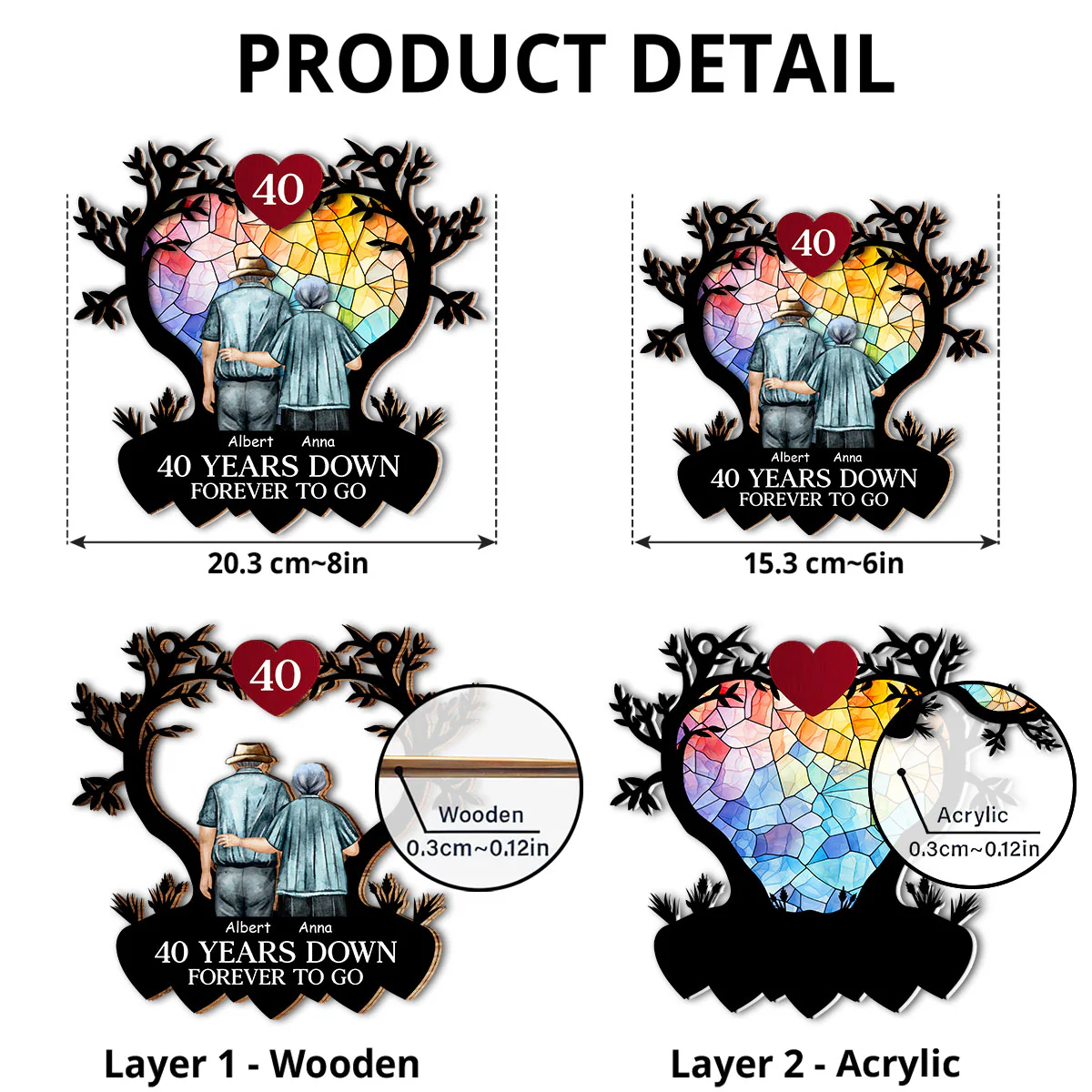 Many Years Down Forever To Go - Personalized Custom Suncatcher - Image 4