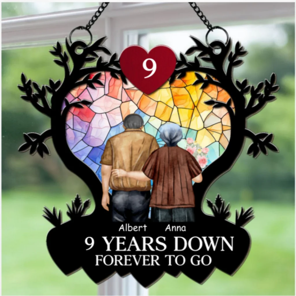 Many Years Down Forever To Go - Personalized Custom Suncatcher - Image 5