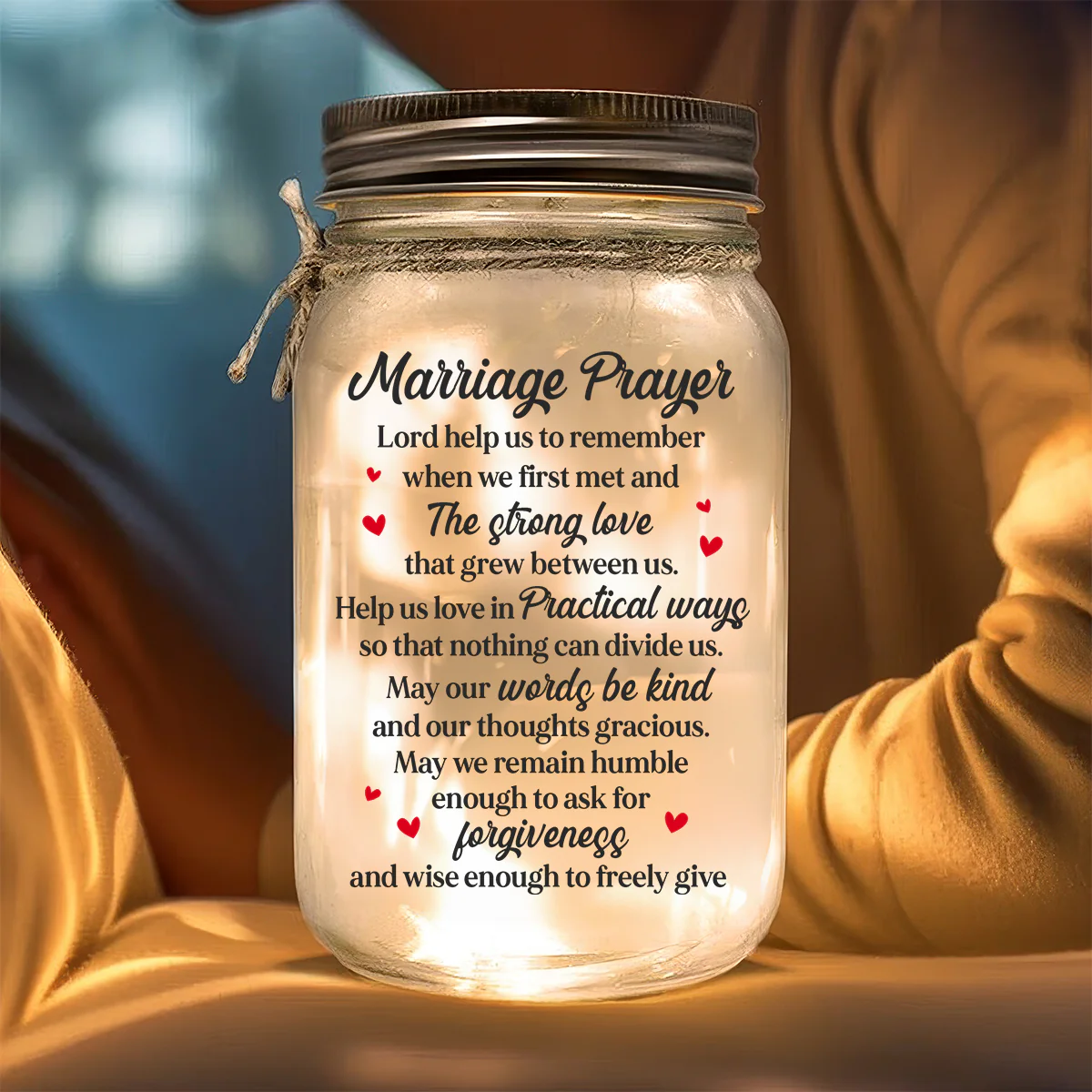 Marriage Prayer - Personalized Mason Jar Light - Image 3