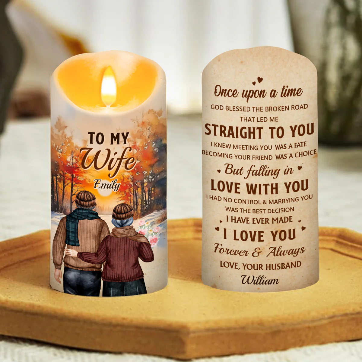 Marrying You Was The Best Decision - Personalized Custom LED Candle - Image 3