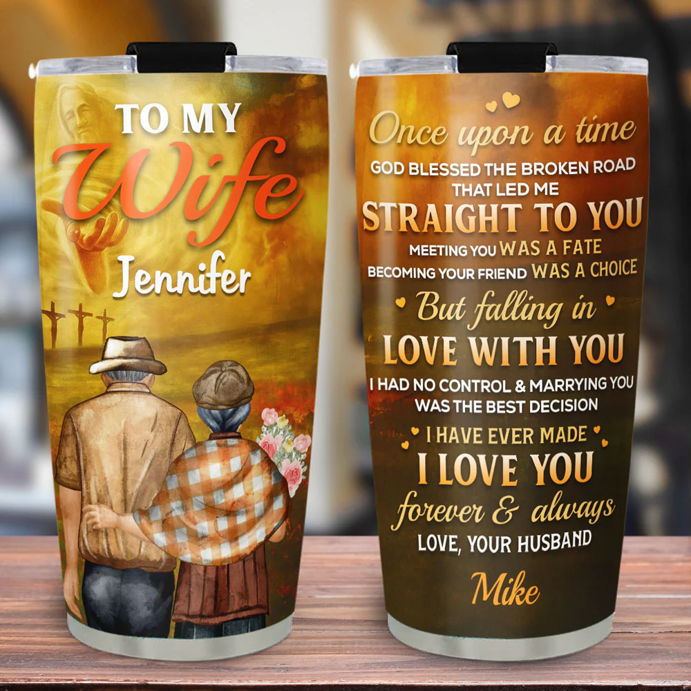 Marrying You Was The Best Decision - Personalized Custom Tumbler - Image 2