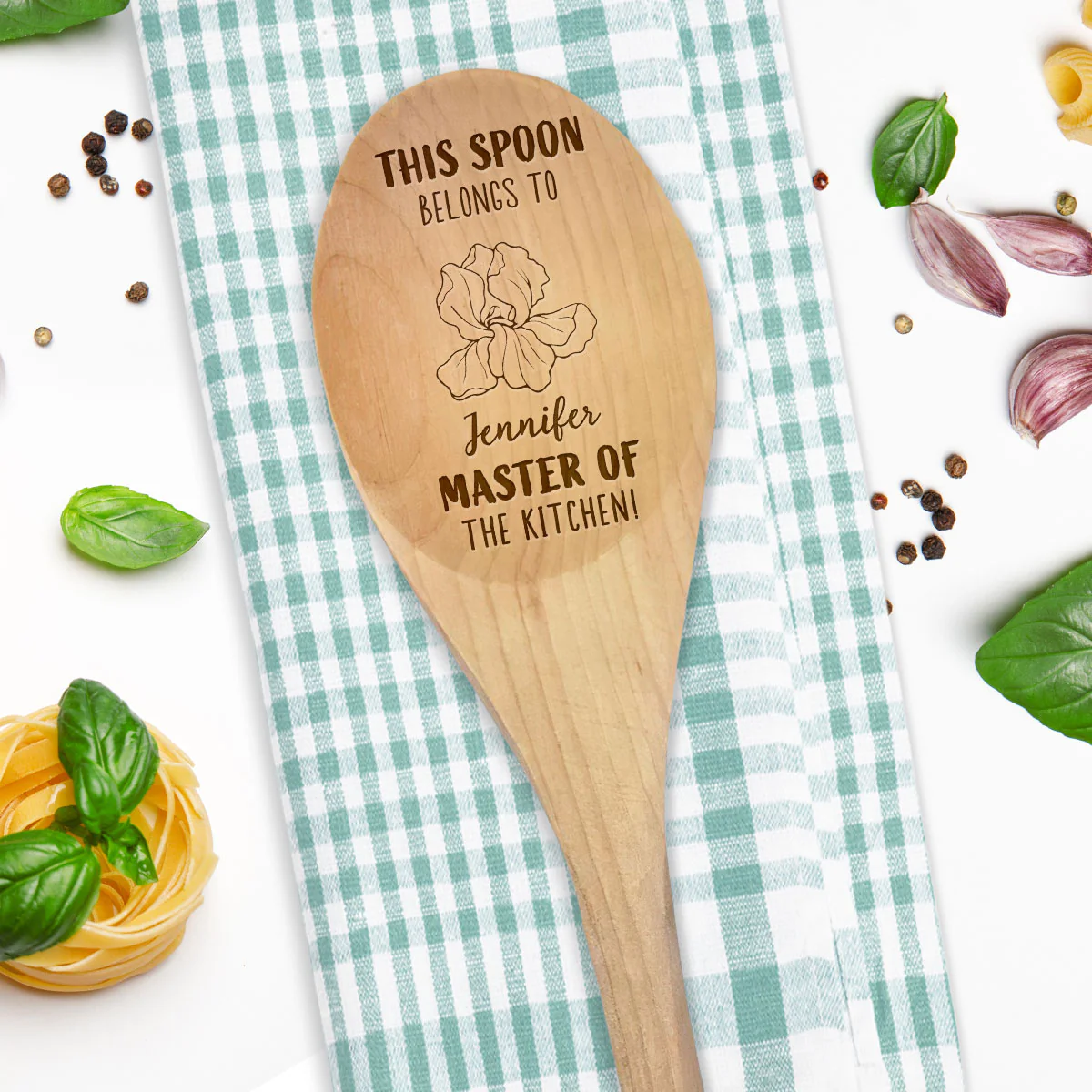 Master Of The Kitchen - Personalized Custom Engraved Wooden Spoon
