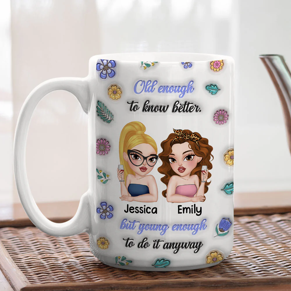 Mature In Age Reckless At Heart- Personalized Custom 3D Inflated Effect Mug - Image 5