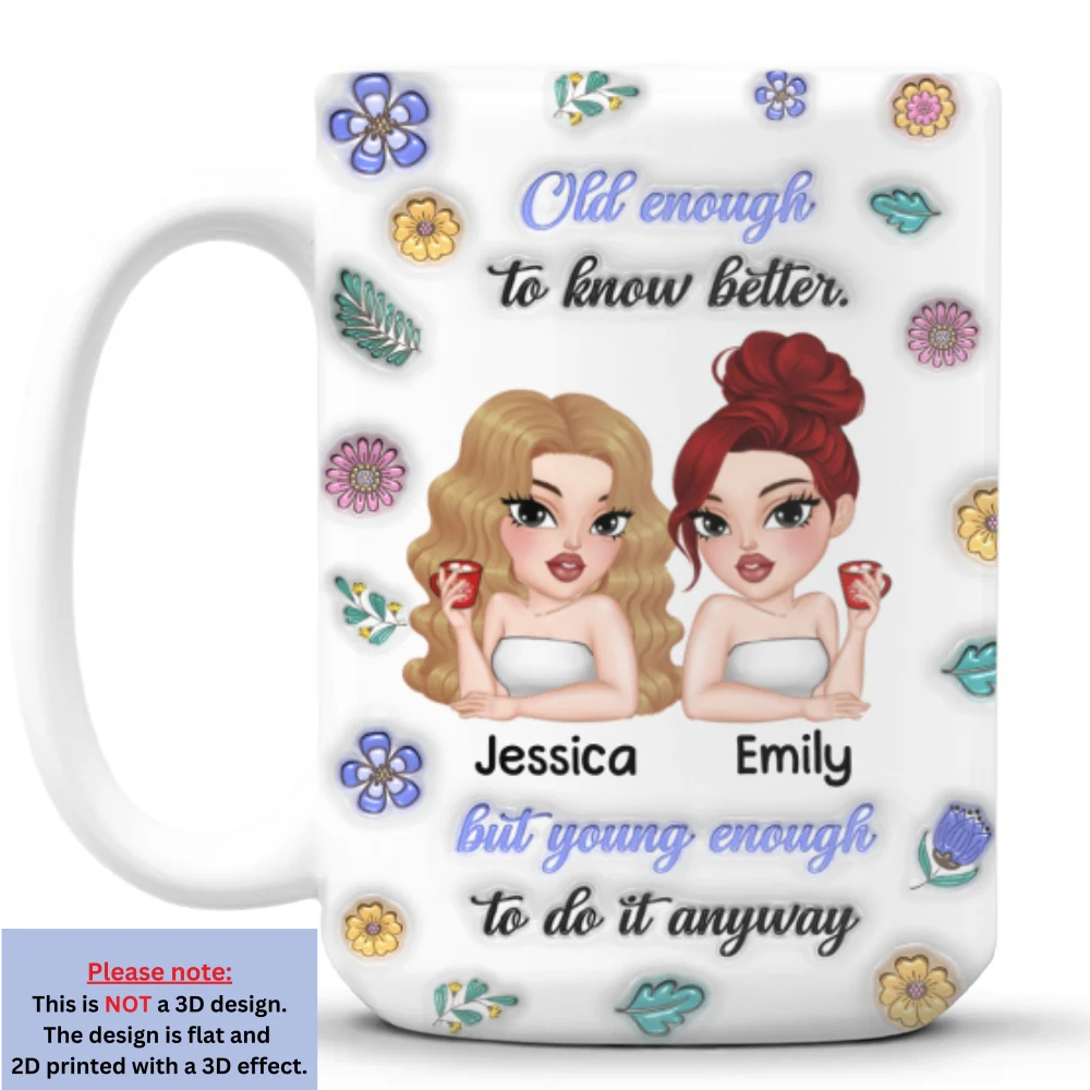 Mature In Age Reckless At Heart- Personalized Custom 3D Inflated Effect Mug - Image 8