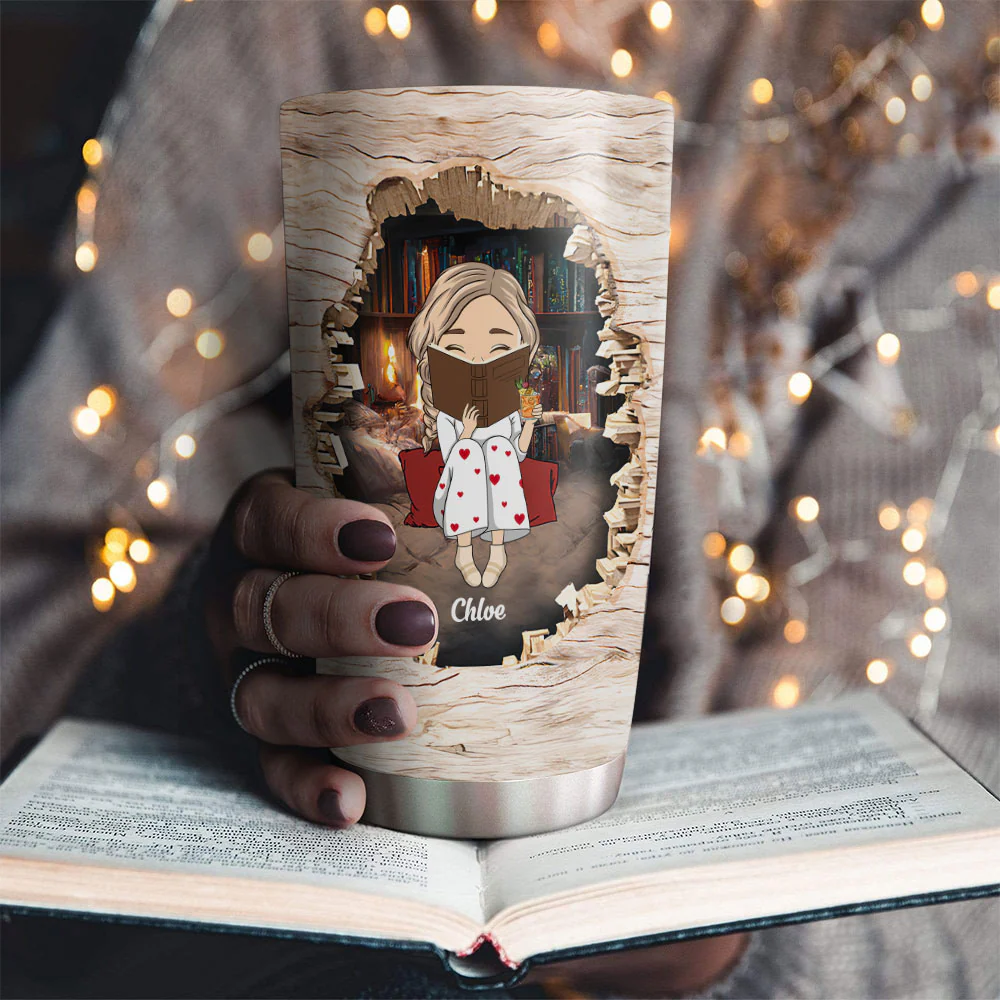 Me And My Book - Personalized Custom Tumbler - Image 2