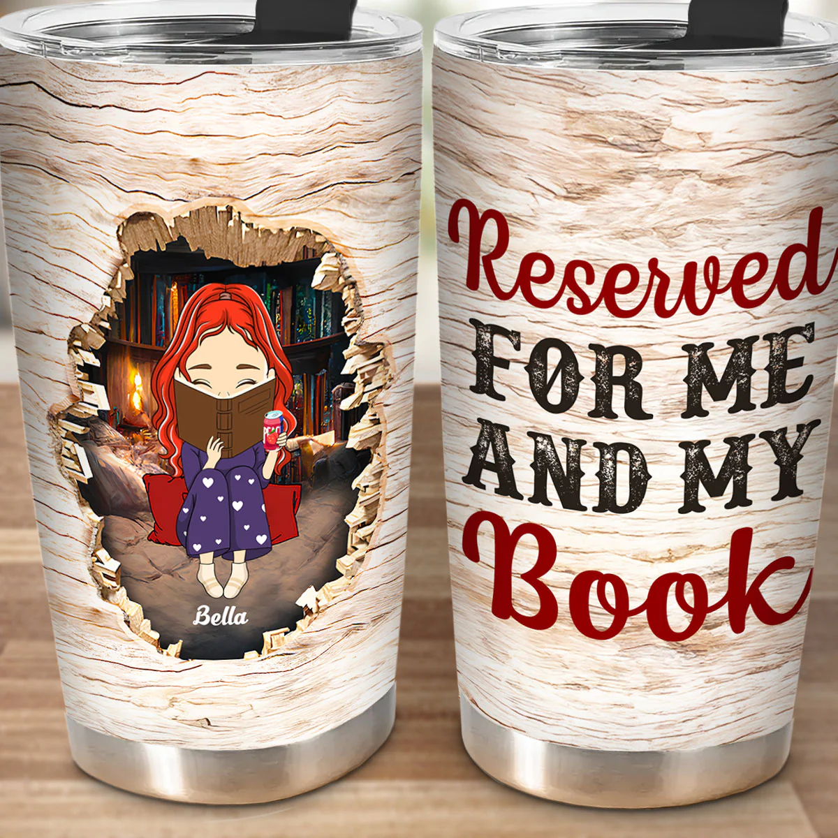 Me And My Book - Personalized Custom Tumbler - Image 5