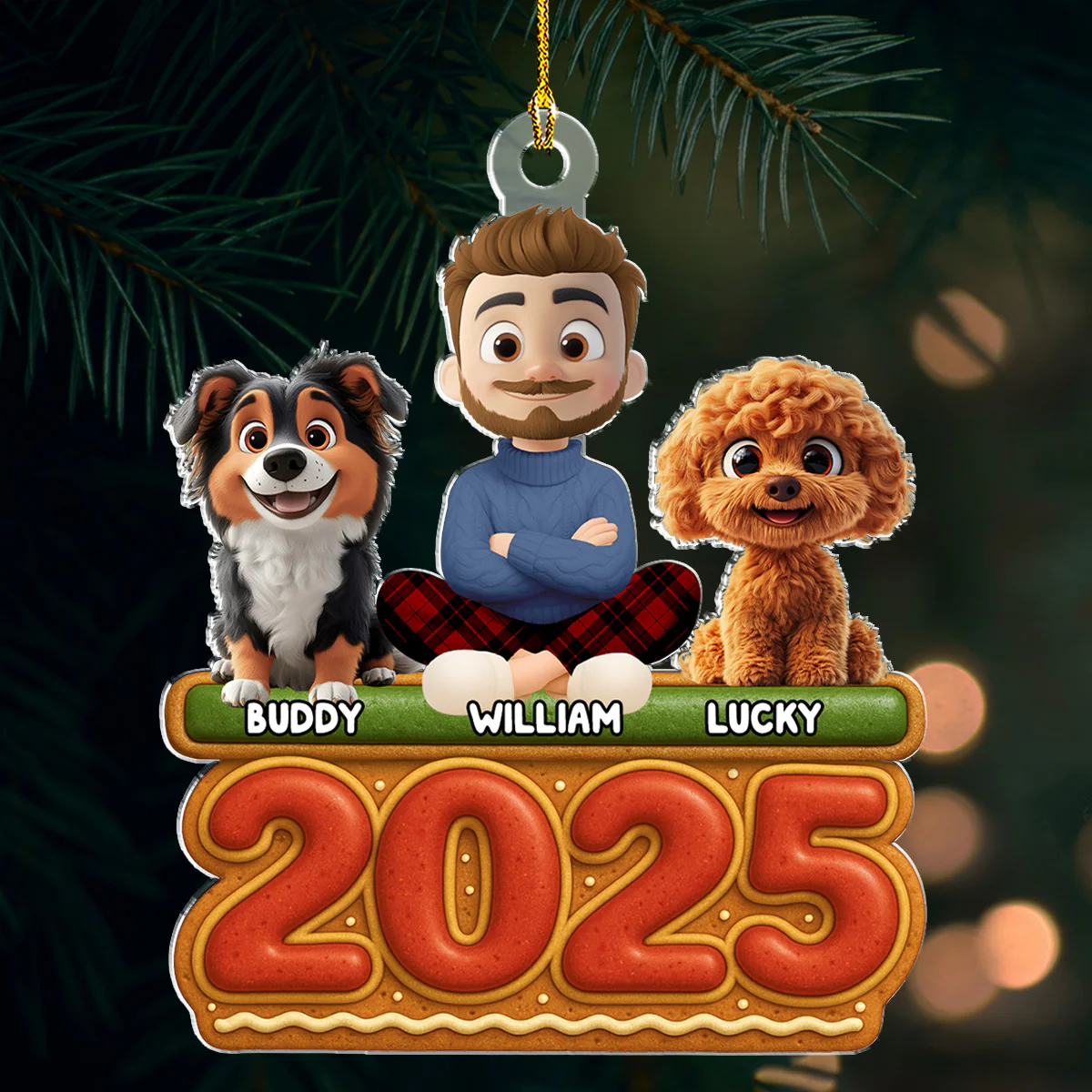 Me And My Dog Cookies - Personalized Custom Acrylic Ornament - Image 4