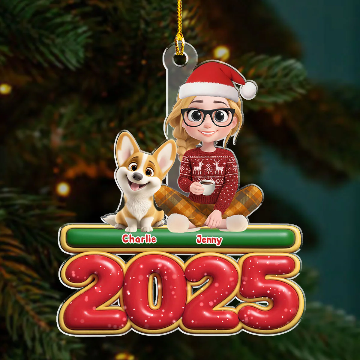 Me And My Dog - Personalized Custom Acrylic Ornament - Image 3