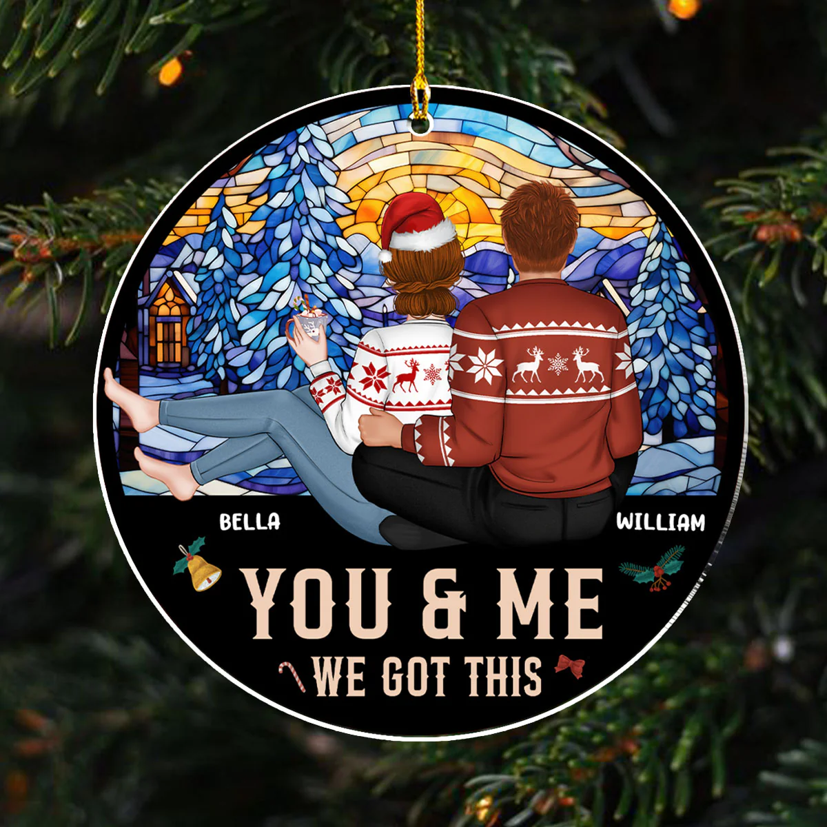 Me And You - Personalized Custom Acrylic Ornament - Image 2