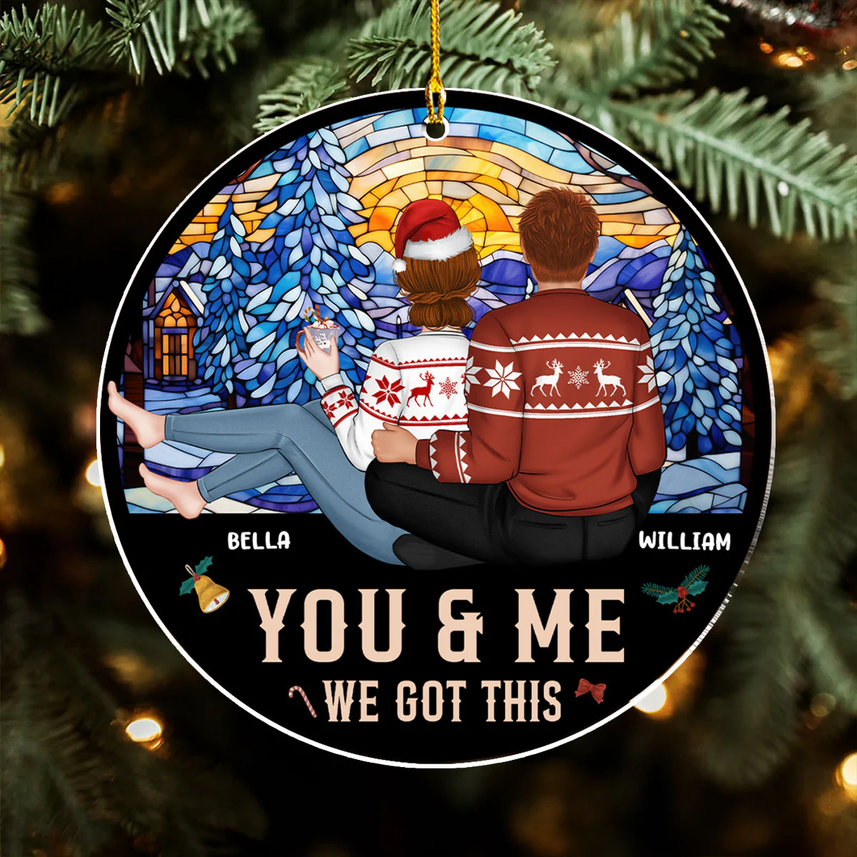 Me And You - Personalized Custom Acrylic Ornament - Image 3