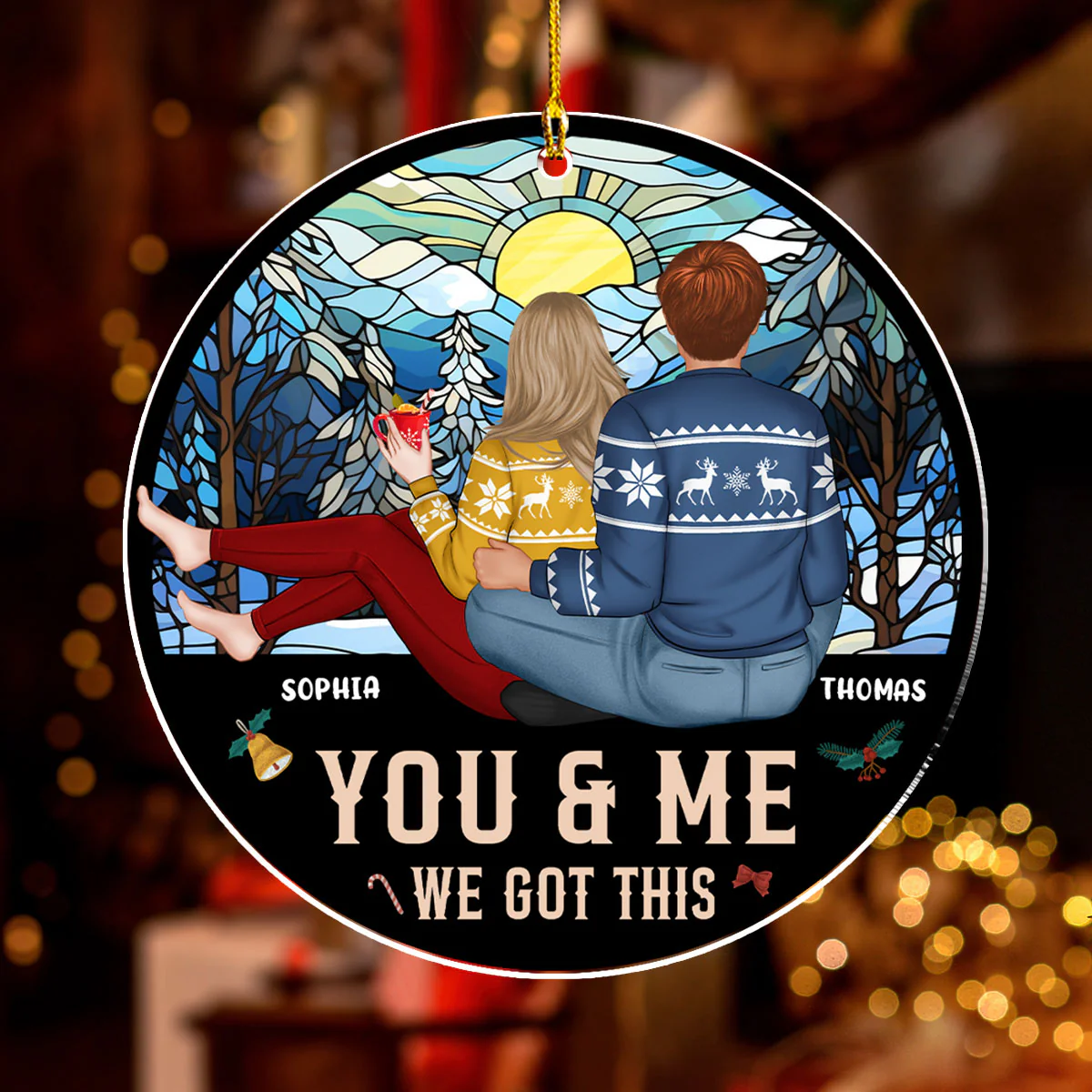 Me And You - Personalized Custom Acrylic Ornament - Image 4