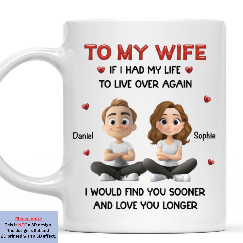 Meant For Each Other - Personalized Custom 3D Inflated Effect Coffee Mug - Image 8