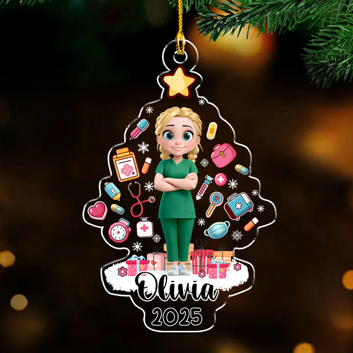 Medical Christmas Tree - Personalized Custom Acrylic Ornament