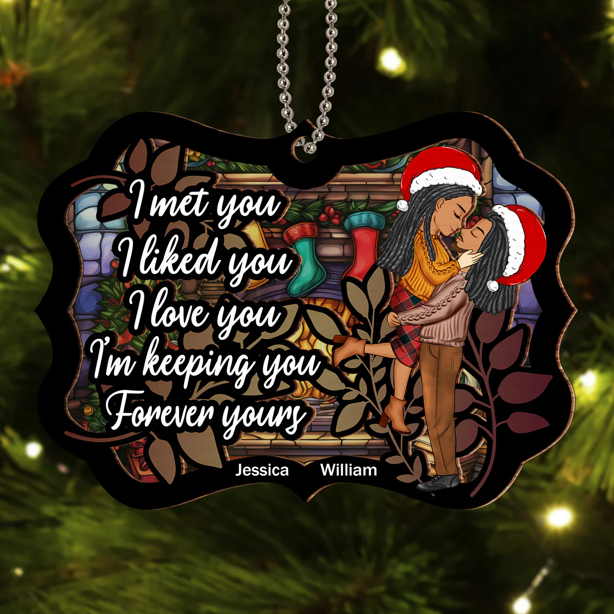 Meet And Love- Personalized Custom Suncatcher Ornament - Image 3