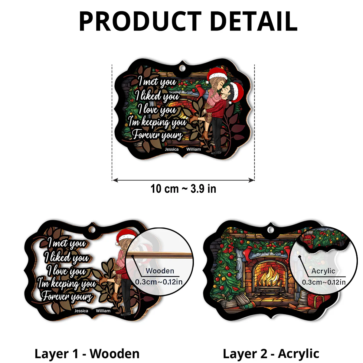 Meet And Love- Personalized Custom Suncatcher Ornament - Image 5