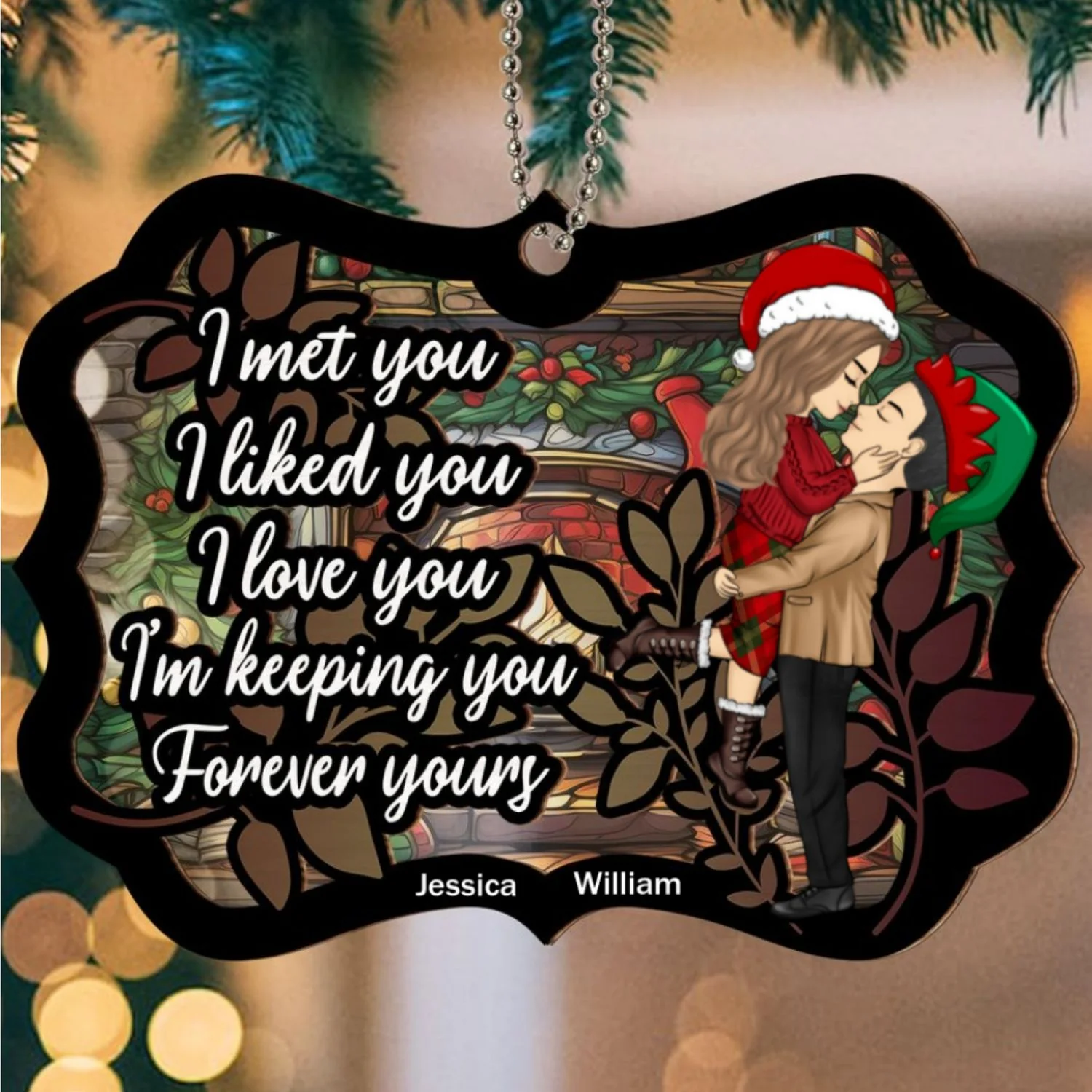 Meet And Love- Personalized Custom Suncatcher Ornament - Image 6