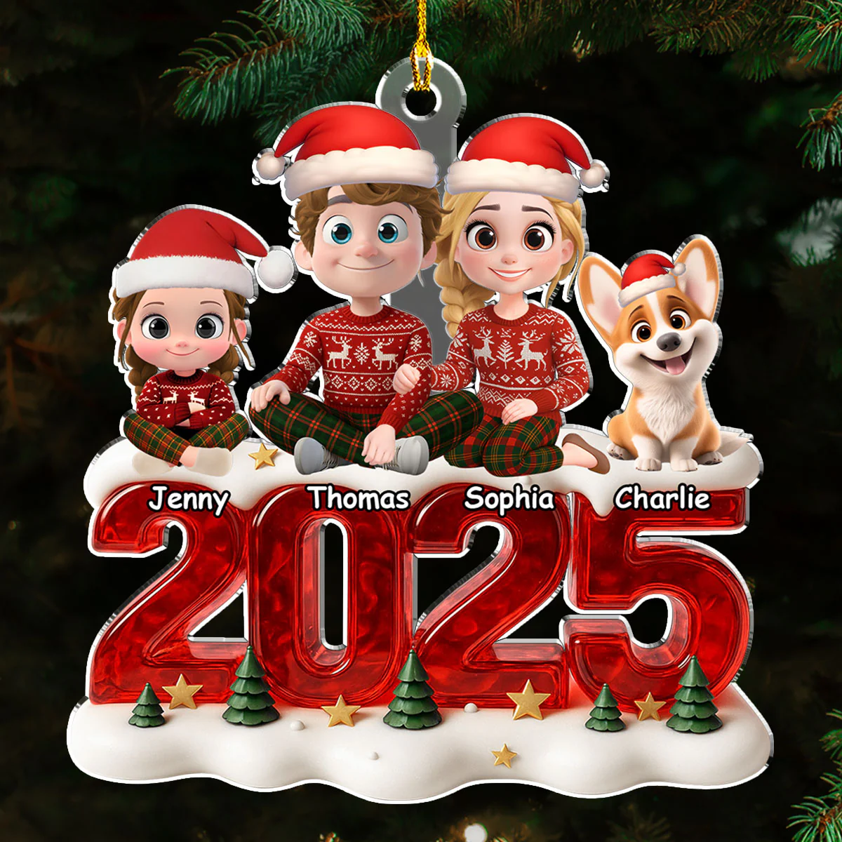 Memorable Year With My Family - Personalized Custom Acrylic Ornament
