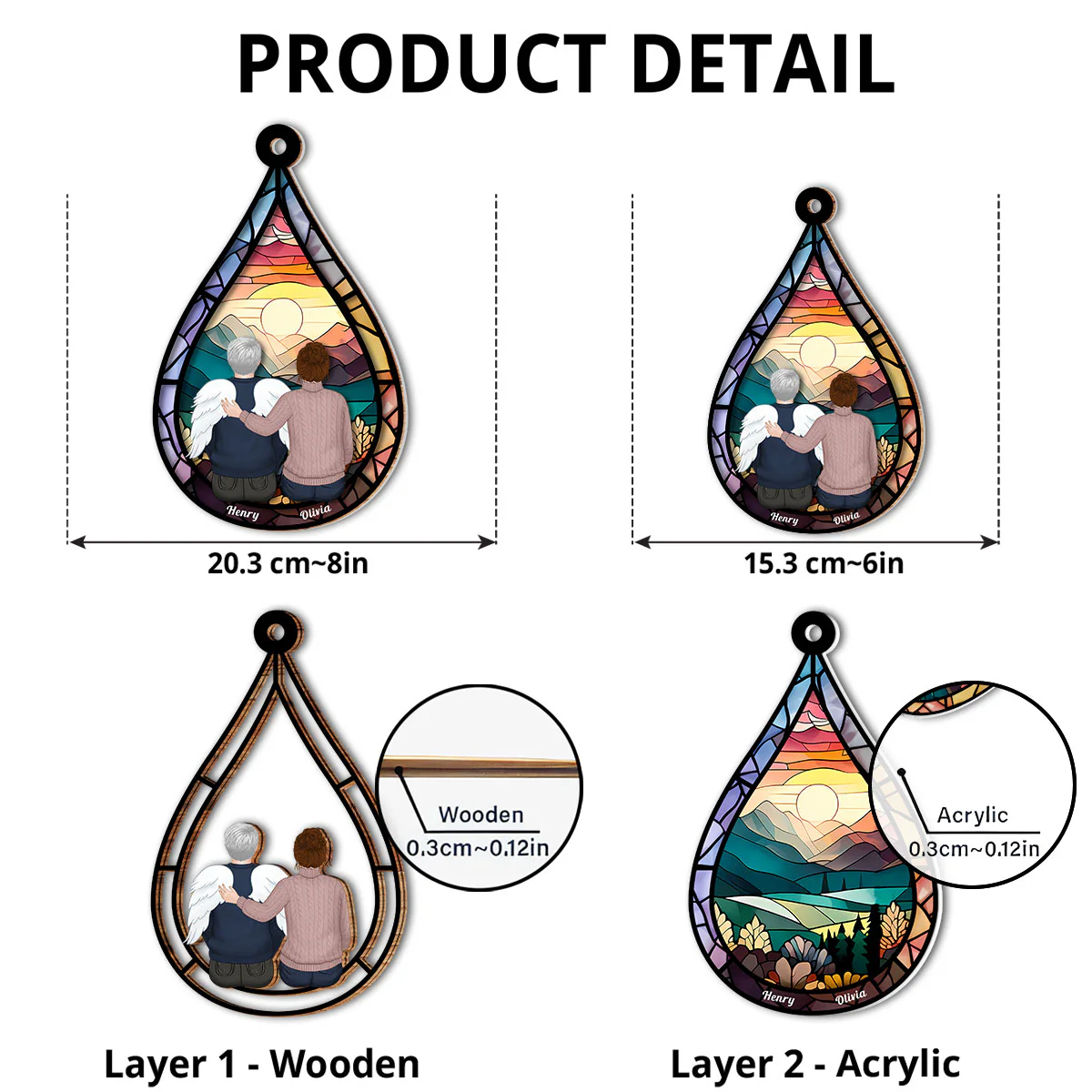 Memorial Teardrop Gift - Personalized Custom Suncatcher - Image 4