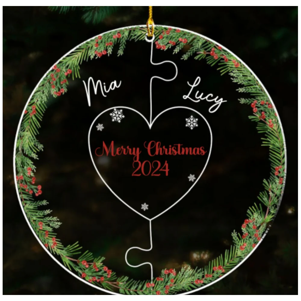Merry And Bright - Personalized Custom Acrylic Ornament - Image 6