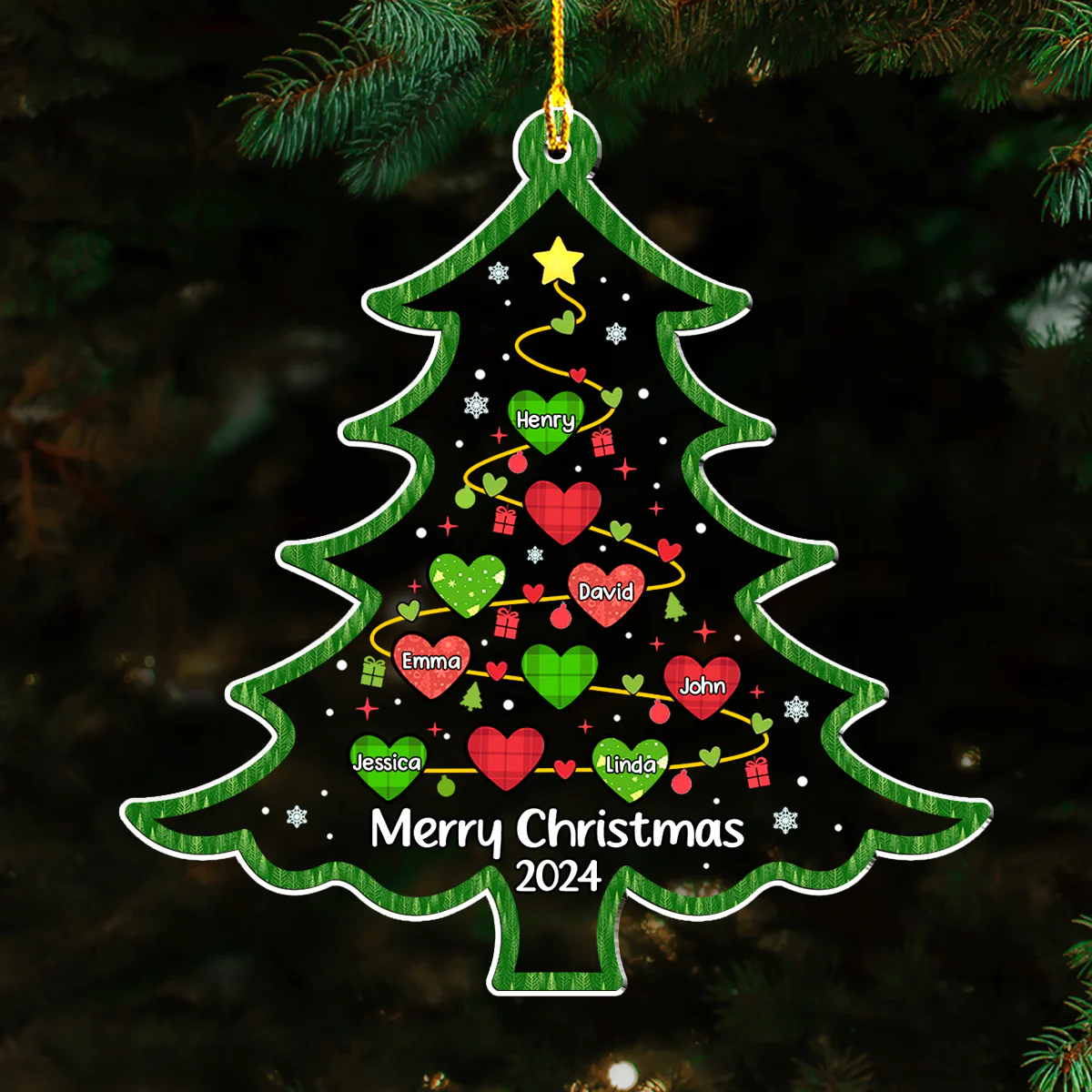 Merry Christmas 2024 - Personalized Custom Acrylic Ornament - Image 2