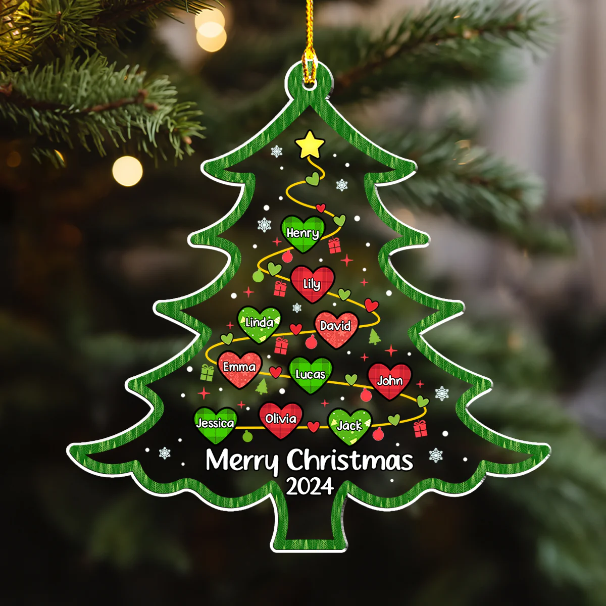 Merry Christmas 2024 - Personalized Custom Acrylic Ornament - Image 5