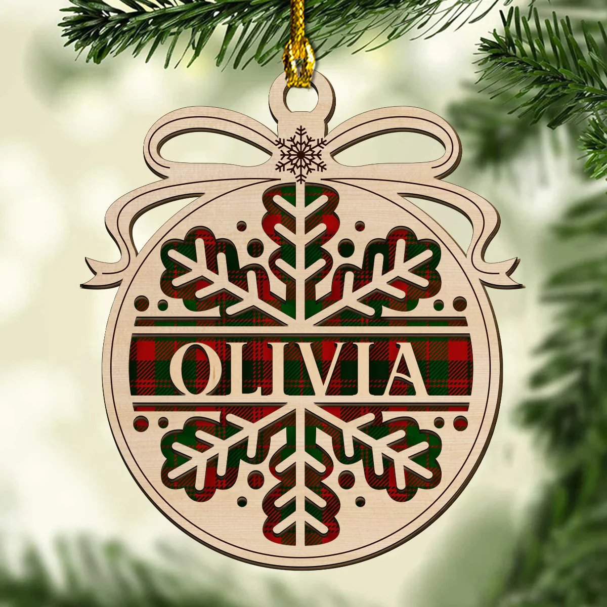Merry Christmas 2024 - Personalized Custom Wood Ornament - Image 2