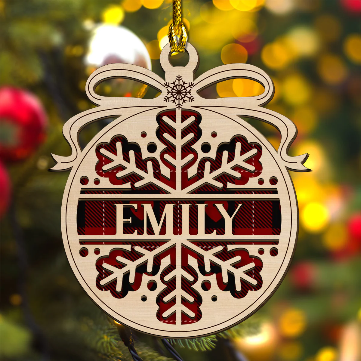 Merry Christmas 2024 - Personalized Custom Wood Ornament - Image 4