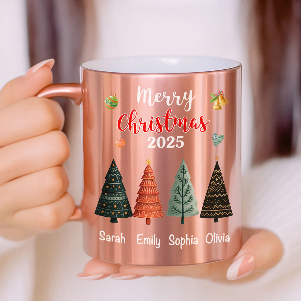 Merry Christmas 2025 - Personalized Custom Metallic Mug - Image 2
