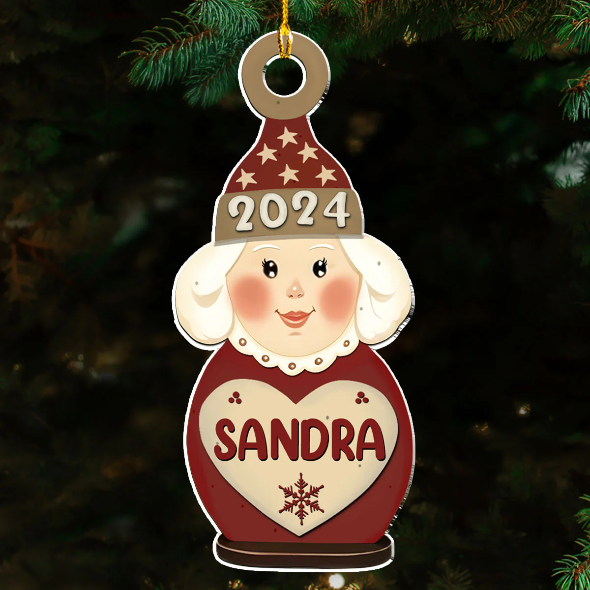 Merry Christmas Custom Name - Personalized Custom Acrylic Ornament - Image 2