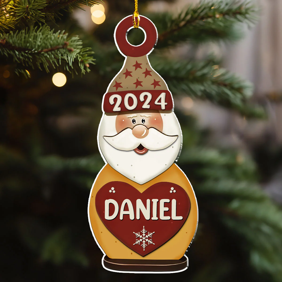 Merry Christmas Custom Name - Personalized Custom Acrylic Ornament - Image 3