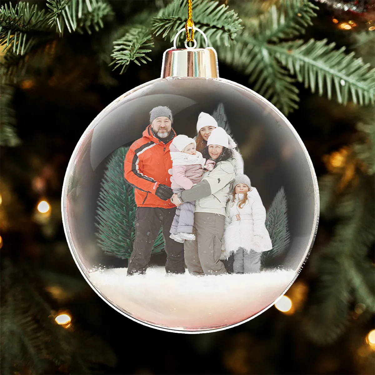 Merry Christmas Family - Personalized Custom Acrylic Ornament - Image 2
