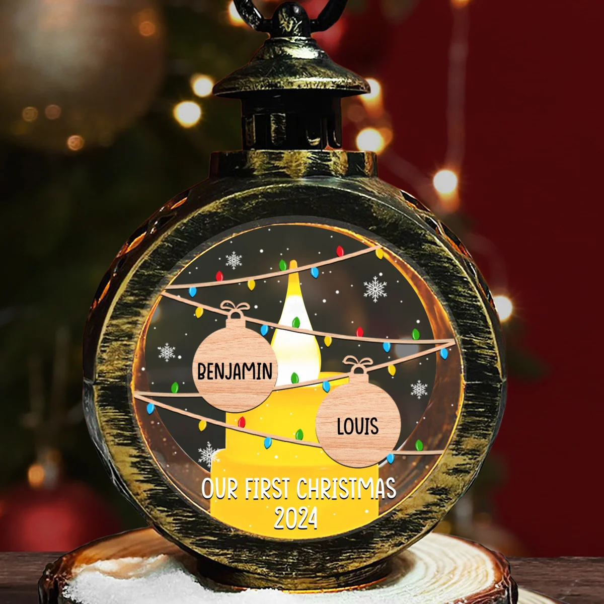 Merry Christmas Family - Personalized Custom Christmas Lantern - Image 6