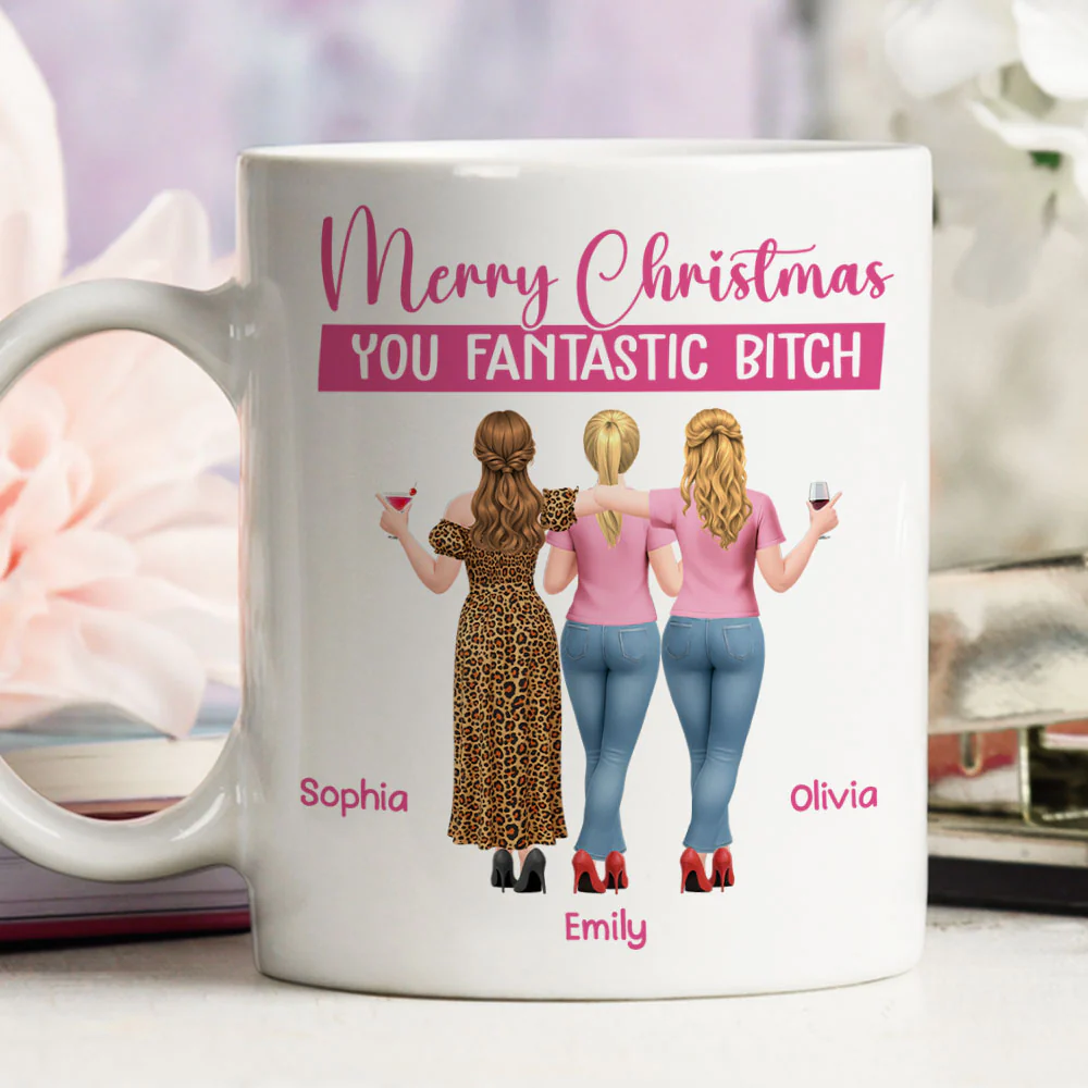 Merry Christmas My Bestie - Personalized Custom Coffee Mug - Image 3