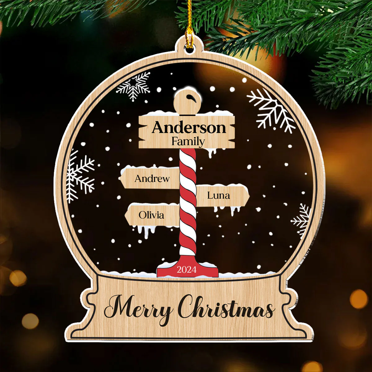 Merry Christmas - Personalized Custom Acrylic Ornament - Image 2
