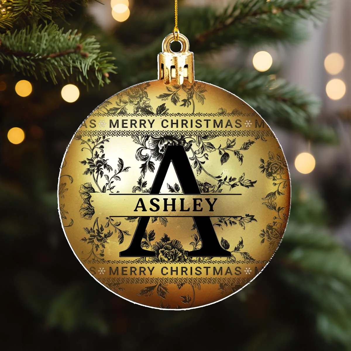 Merry Christmas With Name - Personalized Custom Acrylic Ornament - Image 5