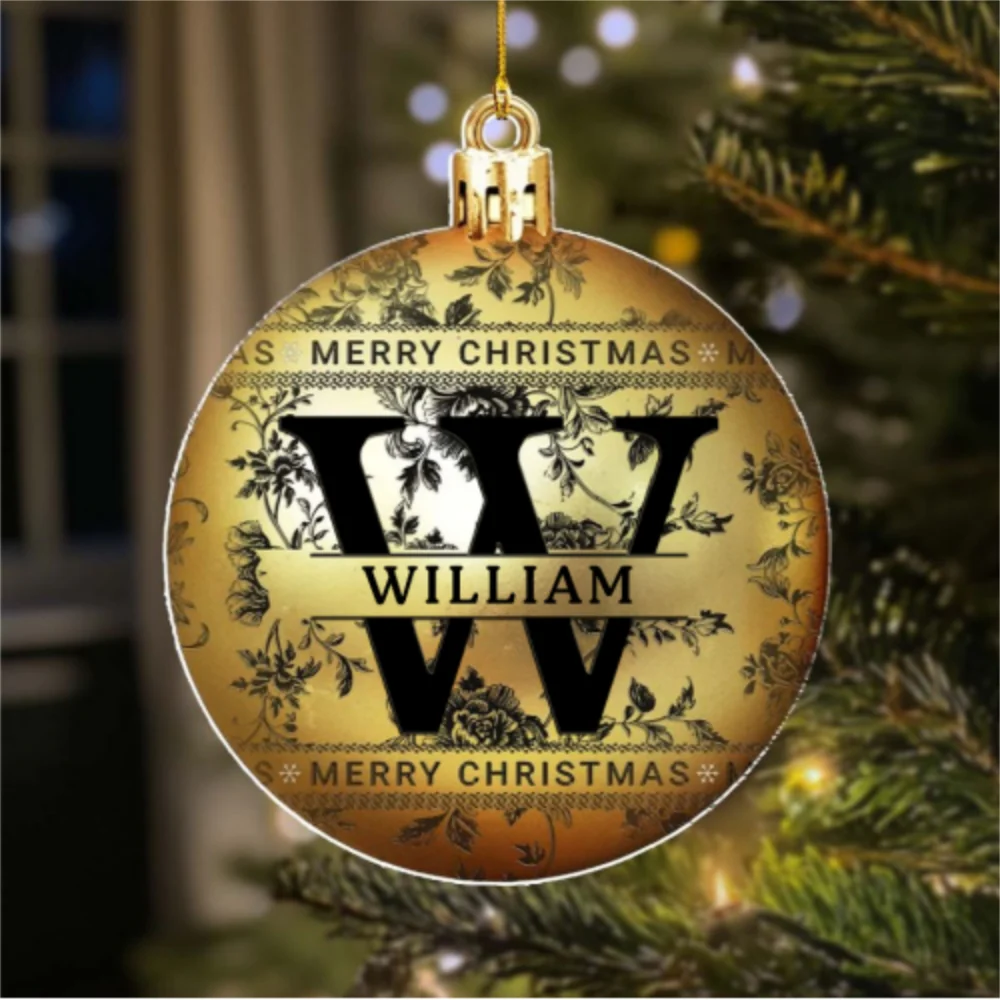 Merry Christmas With Name - Personalized Custom Acrylic Ornament - Image 7
