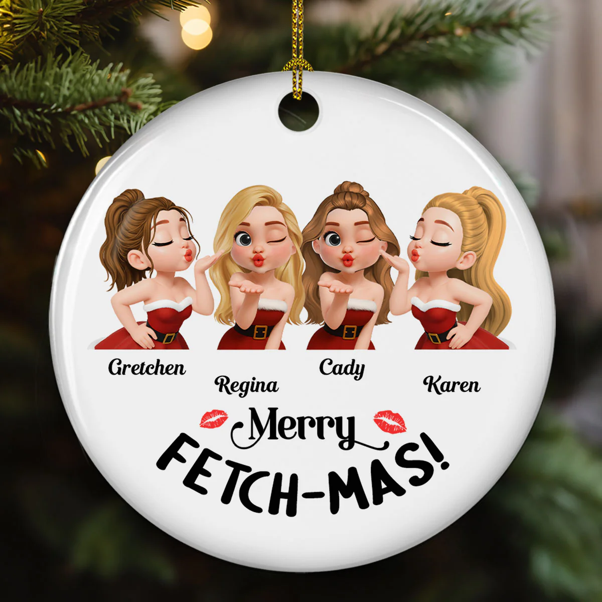 Merry Fetchmas - Personalized Custom Ceramic Ornament